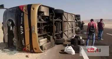 إصابة 29 شخصًا في انقلاب أتوبيس بالطريق الصحراوي الشرقي بالمنيا